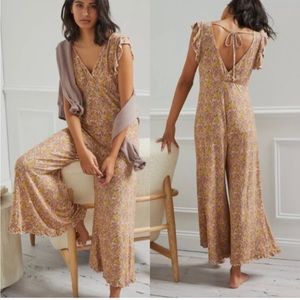 Anthropologie Matilda Ruffled Jumpsuit Size M